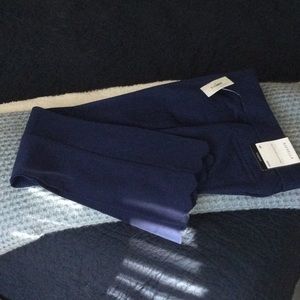 Rafella capri petite navy pants scalloped edged bottoms size 4p